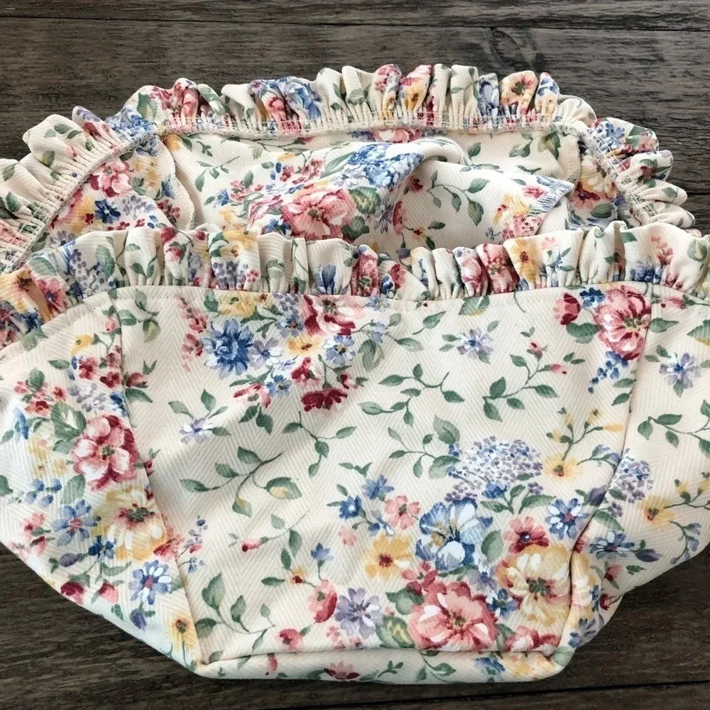 Longaberger Floral Large Easter Basket Liner‎ Cream